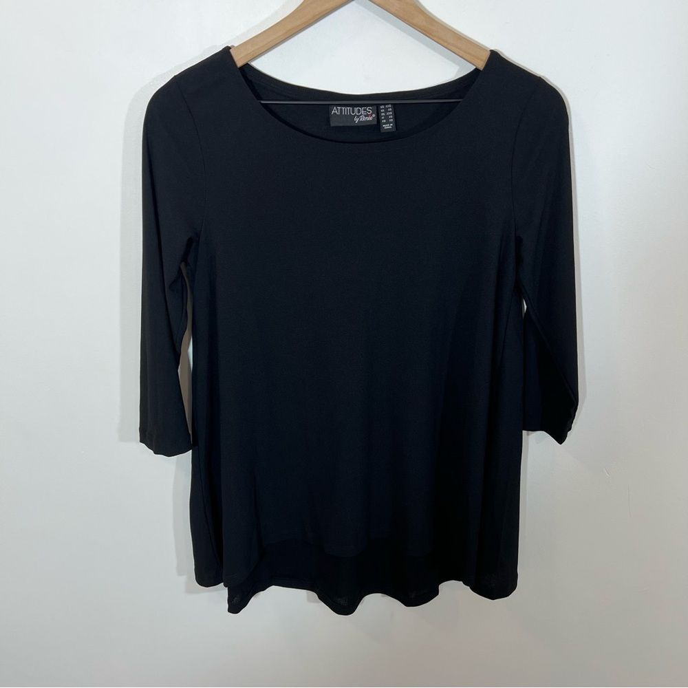 NWOT Attitudes by Renee 3/4 sleeve shirt with back detail | Size XXS